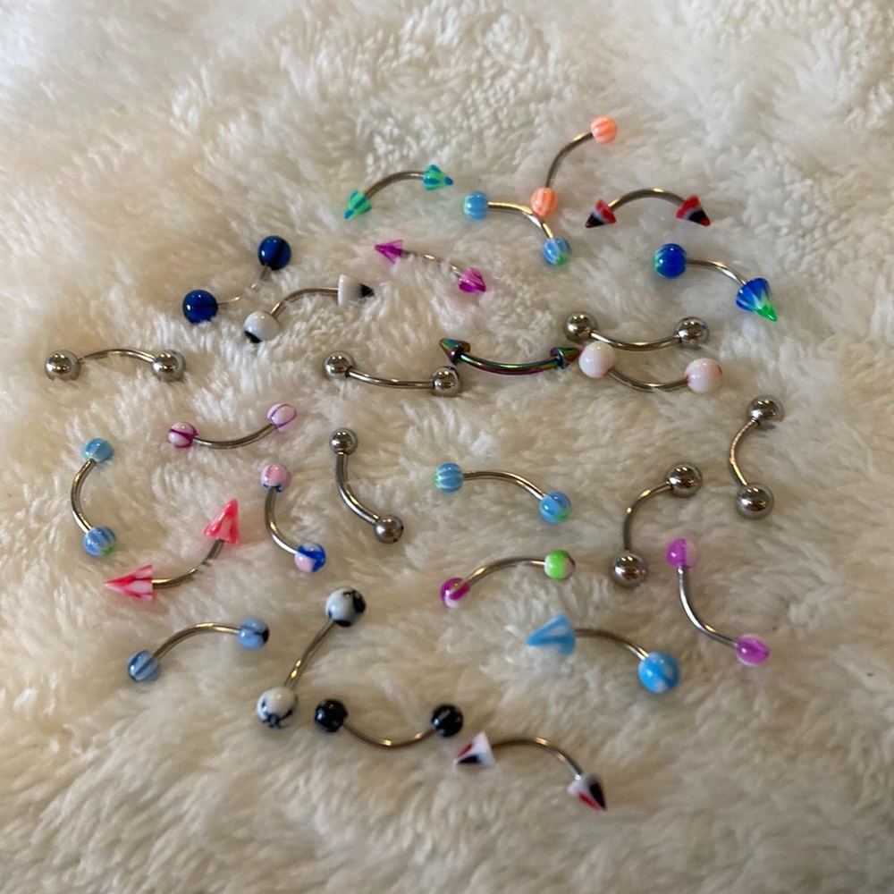 NWOT ALL 28 AS SHOWN BRAND NEW, NEVER WORN BODY PIERCINGS